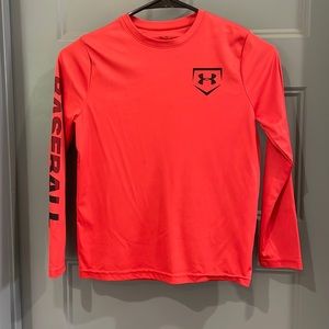 Under Armour Bright Red Baseball Long Sleeve